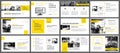 Yellow and white element for slide infographic on background. Pr