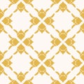 Yellow and white floral seamless pattern. Vector geometric abstract ornament Royalty Free Stock Photo