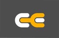 yellow white grey combination logo letter CE C E alphabet design icon