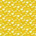 Yellow and White I Love Writing Tile Pattern Repeat Background