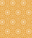 Yellow and white moroccan lattice tile geometric star seamless pattern, vector