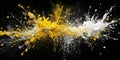 Yellow and White Paint Explosion, Macro Photography, Abstract Art, Splash, Color , Dynamic , Abstract