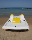 Yellow and White Pedalo Royalty Free Stock Photo