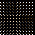 Yellow and white polka dots on a black background Geometric fabric and paper seamless pattern Royalty Free Stock Photo