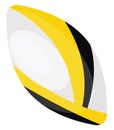 Yellow and white rugby ball, icon