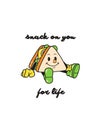 Yellow And White Sandwich Pun Food Cartoon Character Cute T-Shirt