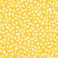 Yellow and White Seamless Pattern with Dashes and Dots. Vector Linear Ornament Royalty Free Stock Photo