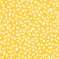 Yellow and White Seamless Pattern with Dashes and Dots. Vector Linear Ornament Royalty Free Stock Photo
