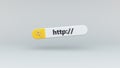 Yellow White Search Bar with http Link. Web Search Concept. 3D Render.