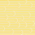 Yellow and White Stripes Seamless Pattern. Vector Linear Ornament Royalty Free Stock Photo