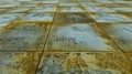 Yellow and white tiled floor Royalty Free Stock Photo