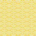 Yellow and white waves seamless pattern