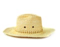 Yellow wicker straw hat Royalty Free Stock Photo