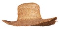 Yellow wicker straw hat isolated
