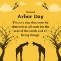 Yellow Wild Life Illustrated Arbor Day Greetings and Planting Quote Instagram Post