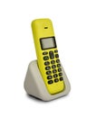 Yellow wireless dect telephone Royalty Free Stock Photo