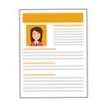 yellow woman curriculum vitae icon Royalty Free Stock Photo