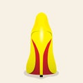 Yellow Woman High Heel Shoe. Vector Illustration