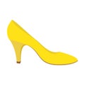 Yellow woman shoe icon, flat style Royalty Free Stock Photo