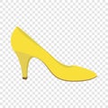 Yellow woman shoe icon, flat style Royalty Free Stock Photo