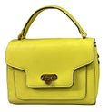 Yellow women`s neat bag with handle isolation on white background
