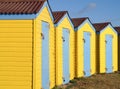Yellow Wooden Beach Huts Royalty Free Stock Photo