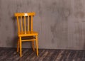 Yellow wooden chair in nterior room Royalty Free Stock Photo