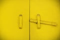 Yellow wooden latch