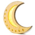 Yellow Wooden Moon Element Royalty Free Stock Photo