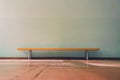 Yellow wooden old bench standing indoor of medical rehabilitation center