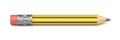 Yellow wooden pencil with rubber eraser 3D Royalty Free Stock Photo