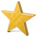 Yellow Wooden Star Element Royalty Free Stock Photo