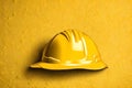 Yellow worker cap with yellow aesthetic background.