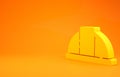 Yellow Worker safety helmet icon isolated on orange background. 3d illustration 3D render