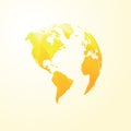 Yellow world map america transparent