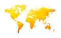 Yellow world map