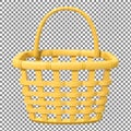 Yellow Woven Basket with Handle Royalty Free Stock Photo