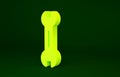 Yellow Wrench spanner icon isolated on green background. Minimalism concept. 3d illustration 3D render