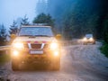 4x4 Off Road Emergency Truck On Mountain Road at Dawn Royalty Free Stock Photo