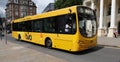 Yellow 'The Two' bus in Nottingham city center