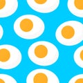 Yellow yolk chicken egg seamless pattern. Vector in flat style Royalty Free Stock Photo