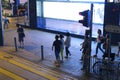 Yellow zebra crossing and traffic light