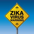 Yellow Zika Virus Warning Sign Illustration