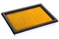 Yellowe Flat engine air filter. Royalty Free Stock Photo