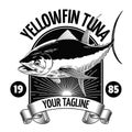 Yellowfin Tuna Fish T-Shirt Design Illustration Royalty Free Stock Photo