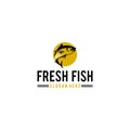 Yellowfin Tuna Outline Fish Fishing Apparel Black White Logo Design Royalty Free Stock Photo