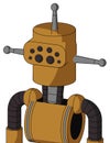 Yellowish Droid With Cylinder Head And Bug Eyes And Single Antenna