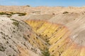 Yellowish rocks near Yellow Mounds Overlook, Badlands National Park, South Dakota, USA
