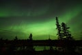 Aurora borealis or Northern lights observed in Yellowknife, Canada, on August, 2019 Royalty Free Stock Photo