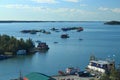 Yellowknife Float Homes and Islands at North Arm of Great Slave Lake from Bush Pilot Monument, Northwest Territories, Canada